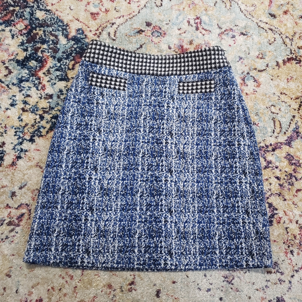 CAbi Reina 21 Club Houndstooth Suit Skirt Sz 0 - Picture 2 of 11
